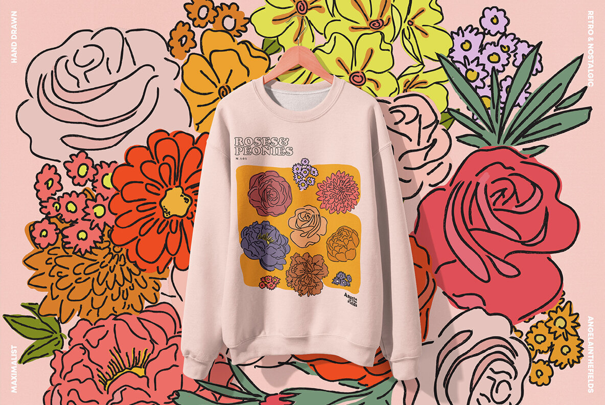 Sketchy Spring Floral Vector Clipart 3