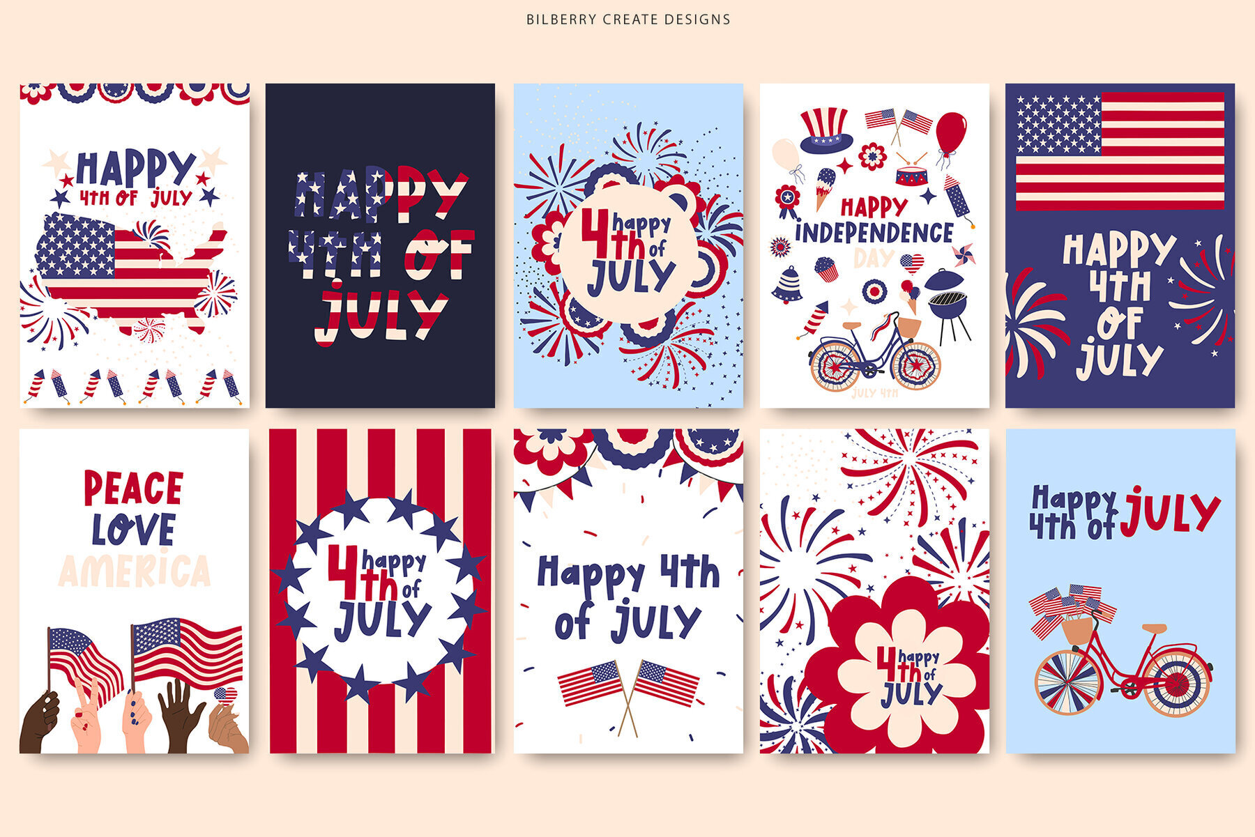 Happy 4th July  Independence Day Set 2