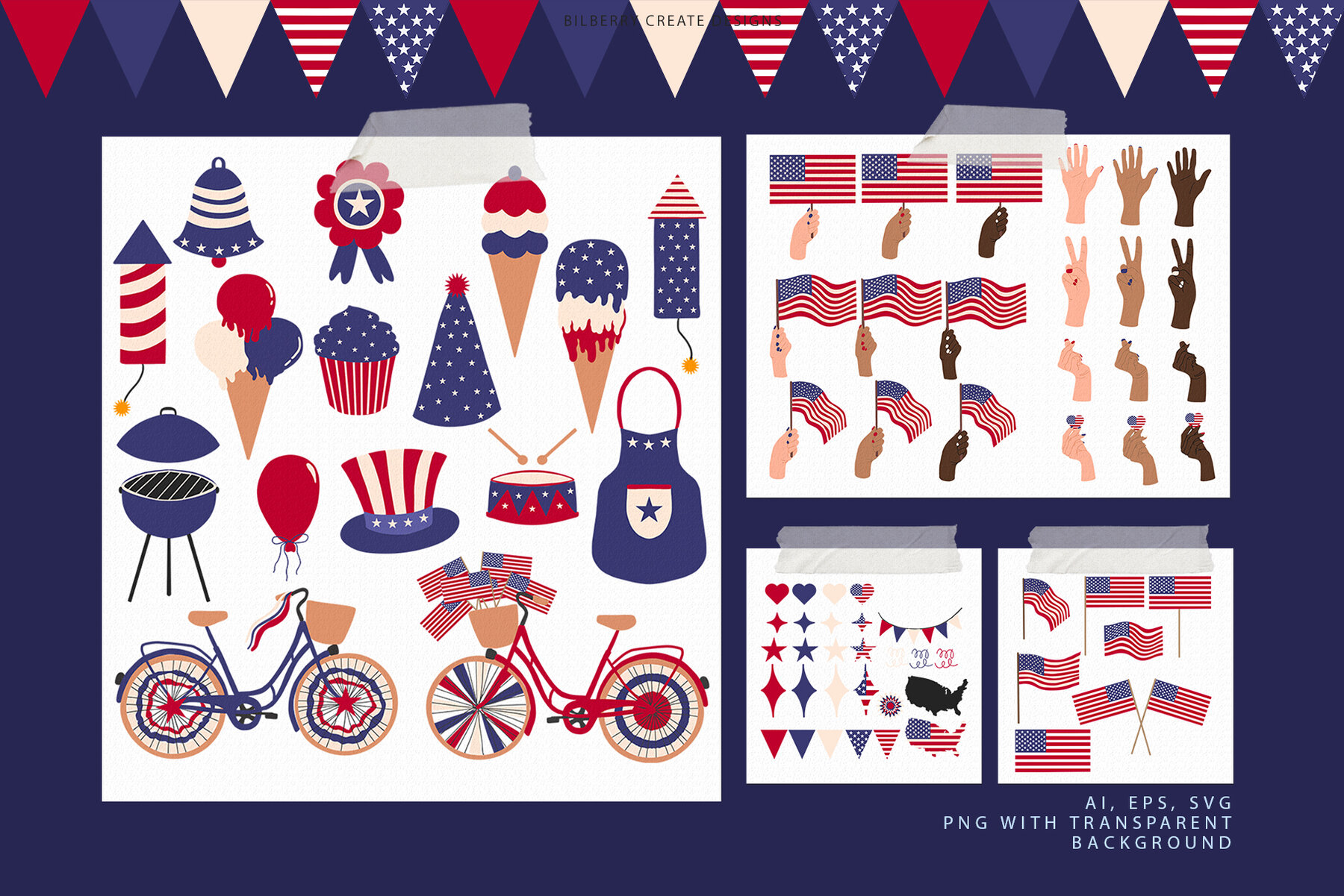 Happy 4th July  Independence Day Set 13