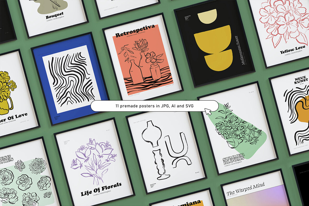 Brushed Spring Floral Vector Clipart 2