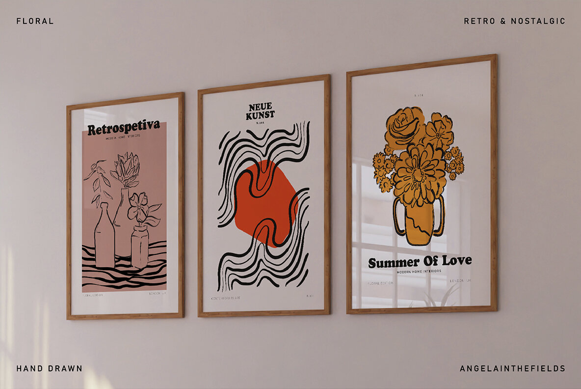 Brushed Spring Floral Vector Clipart 3