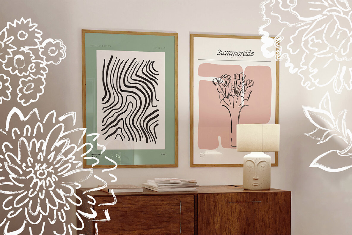 Brushed Spring Floral Vector Clipart 10