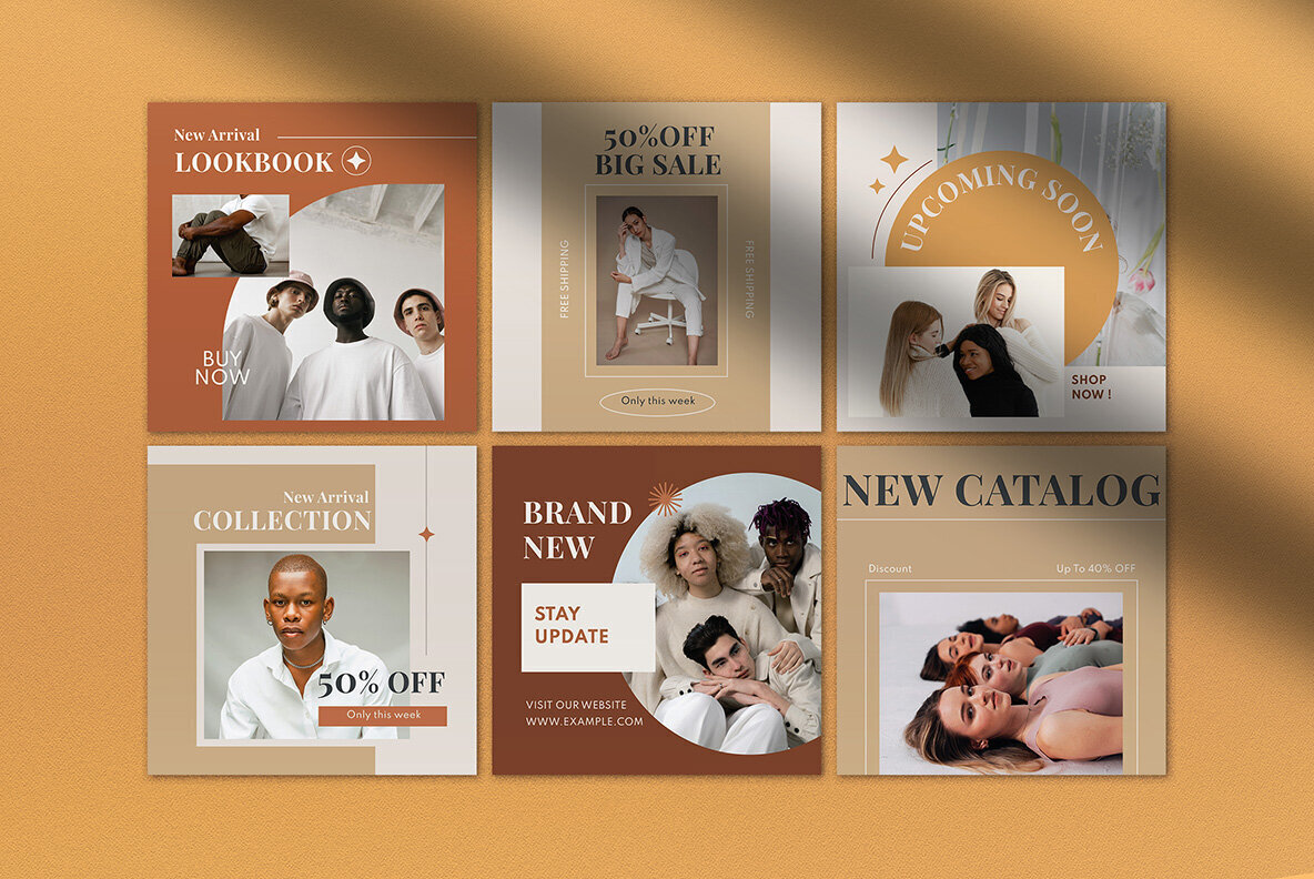 Brown Minimalist Fashion Instagram Pack 3