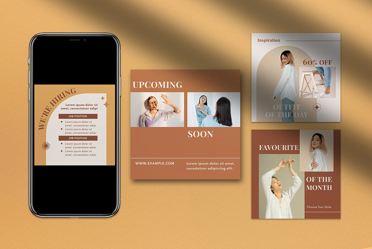 Brown Minimalist Fashion Instagram Pack 4