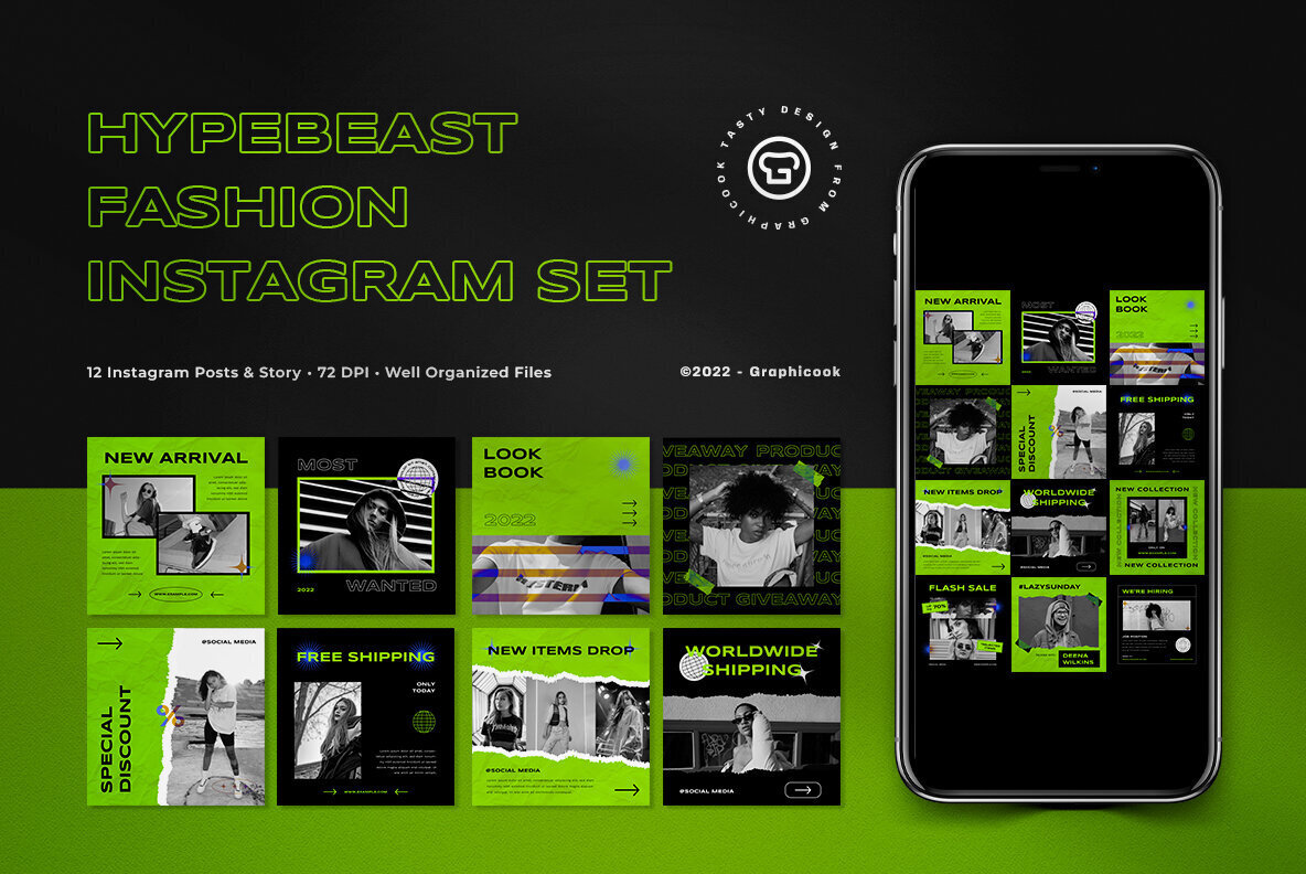 Green Hypebeast Fashion Instagram Pack 1
