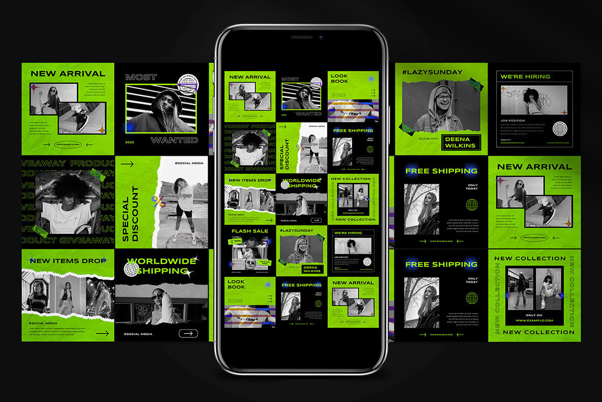 Green Hypebeast Fashion Instagram Pack 2