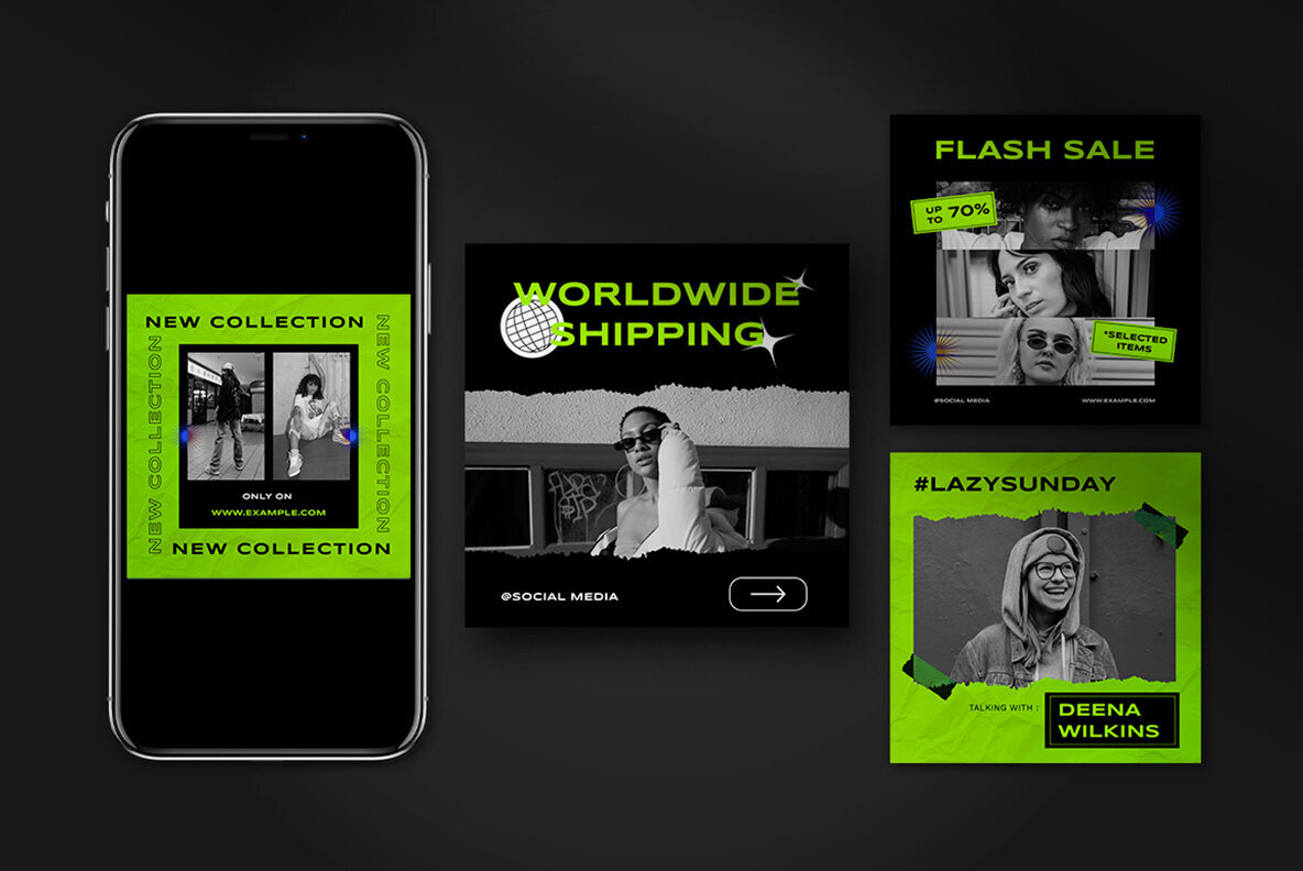 Green Hypebeast Fashion Instagram Pack 4