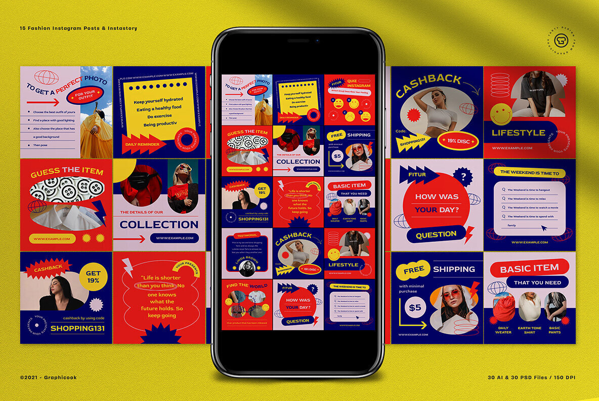 Red Pop Culture Fashion Instagram Pack 2