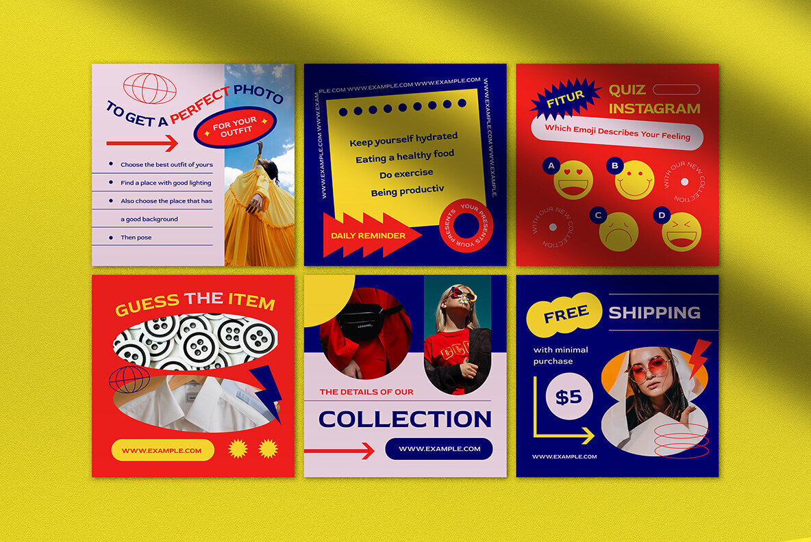 Red Pop Culture Fashion Instagram Pack 3