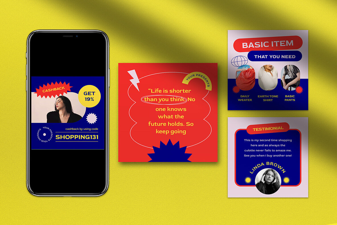 Red Pop Culture Fashion Instagram Pack 4