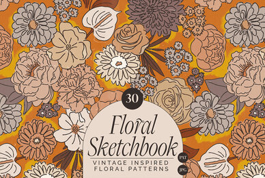 Floral Sketchbook Pattern Set