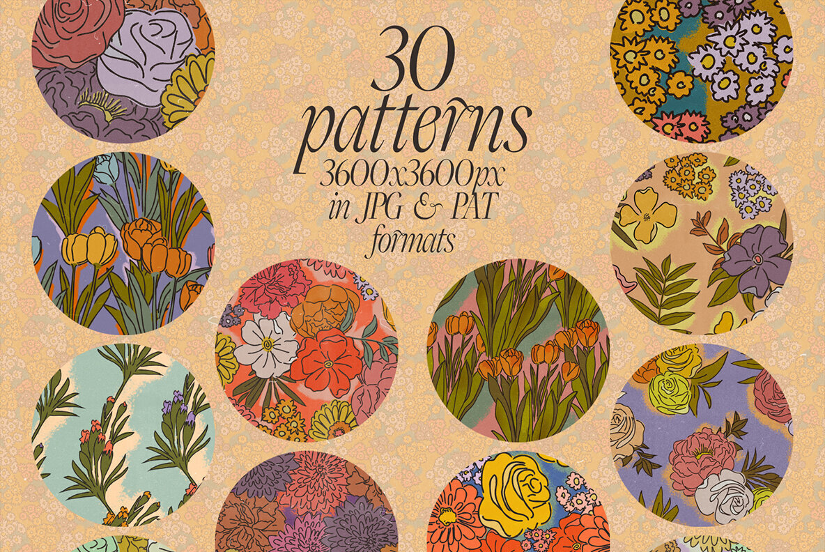 Floral Sketchbook Pattern Set 3