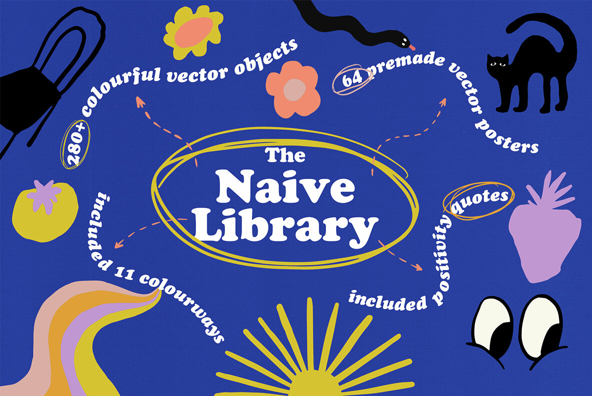 Naive Library Vector Clipart and Posters 10