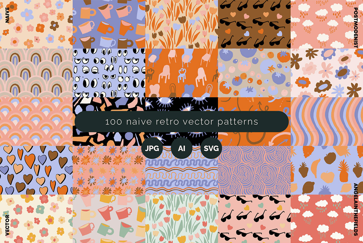 100 Naive Vector Patterns Collection 8