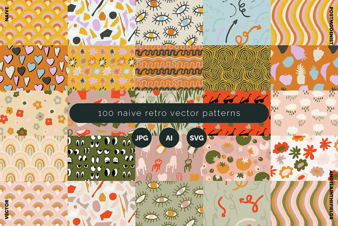 100 Naive Vector Patterns Collection 12