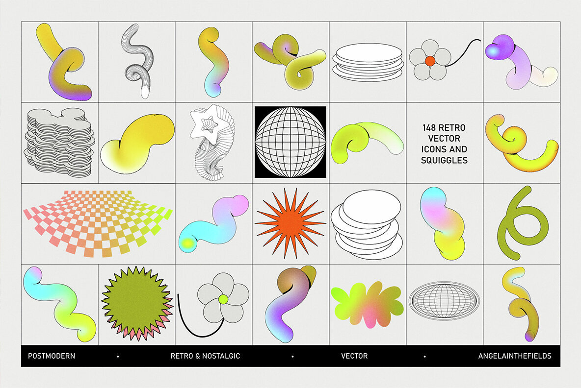 Postmodern Squiggle Vector Clipart 3