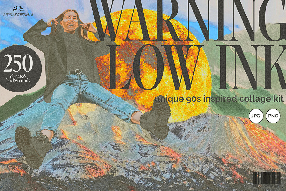 90s Collage Low Ink Kit 1