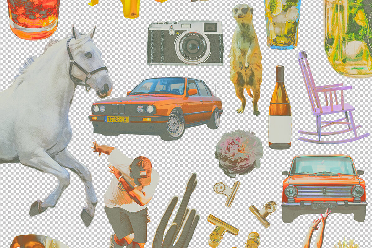 90s Collage Low Ink Kit 12