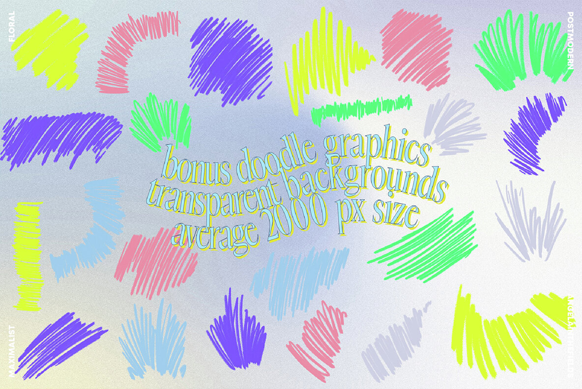 80s Maximalist Floral Clipart 2