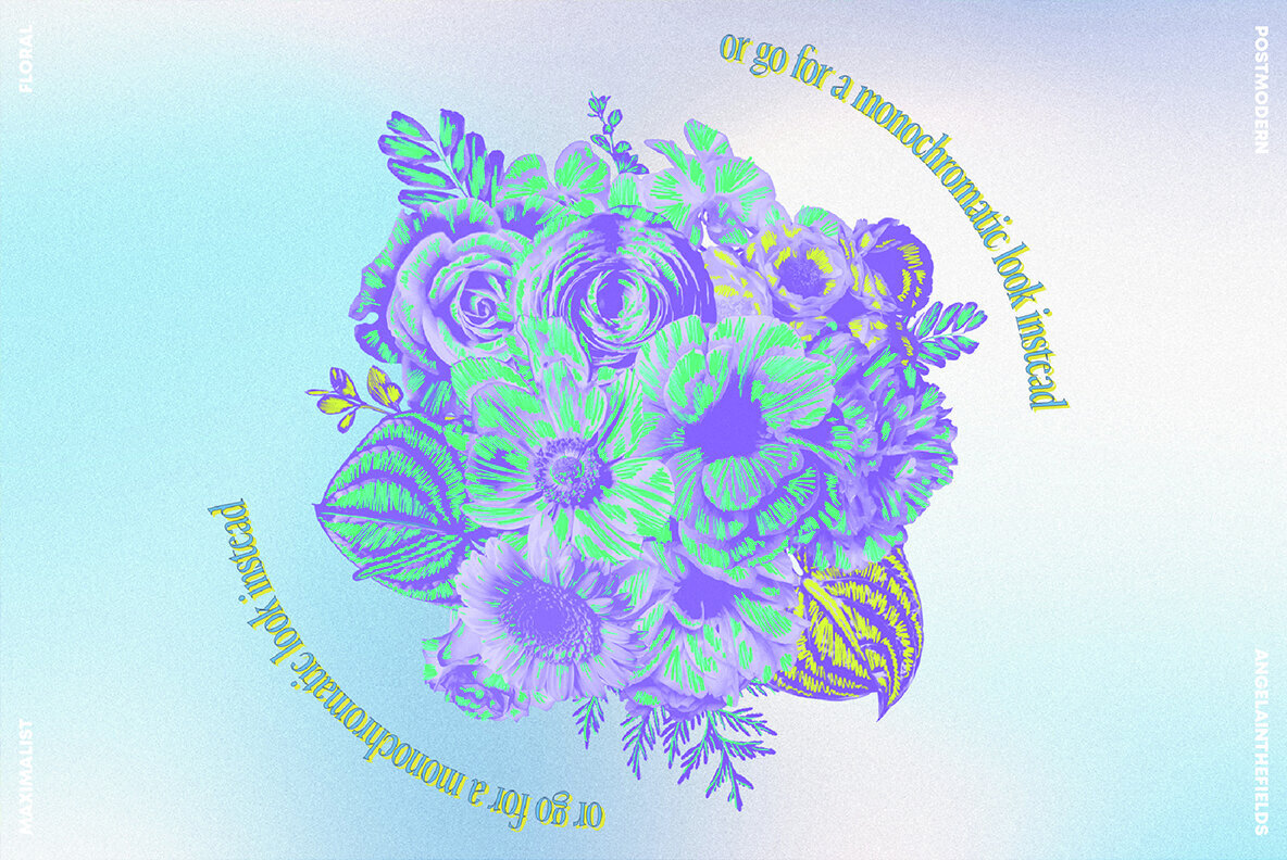 80s Maximalist Floral Clipart 3