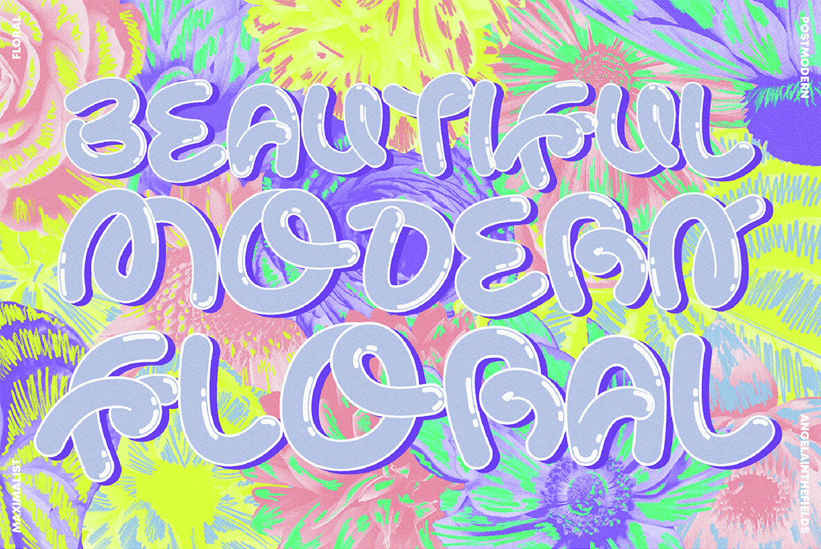 80s Maximalist Floral Clipart 4
