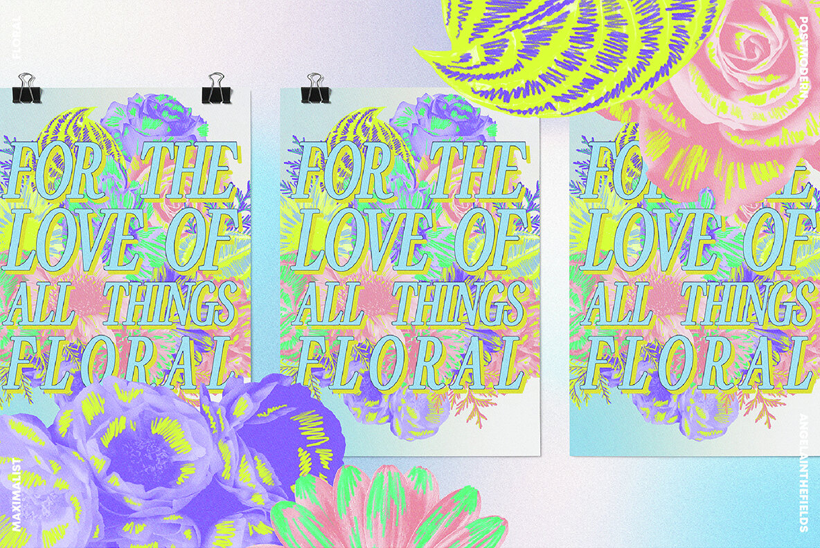80s Maximalist Floral Clipart 11