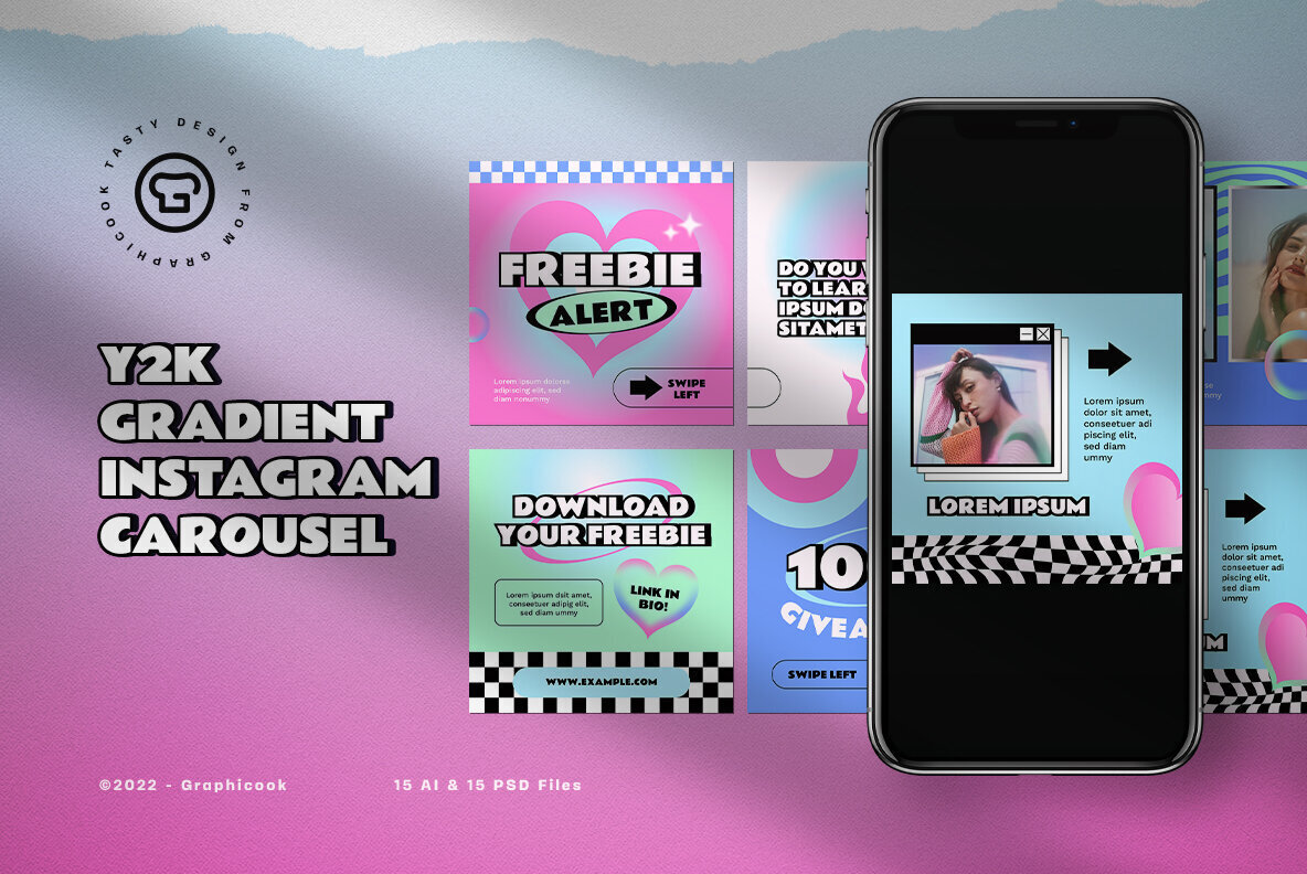 Blue Y2K Gradient Podcast Instagram Carousel 1