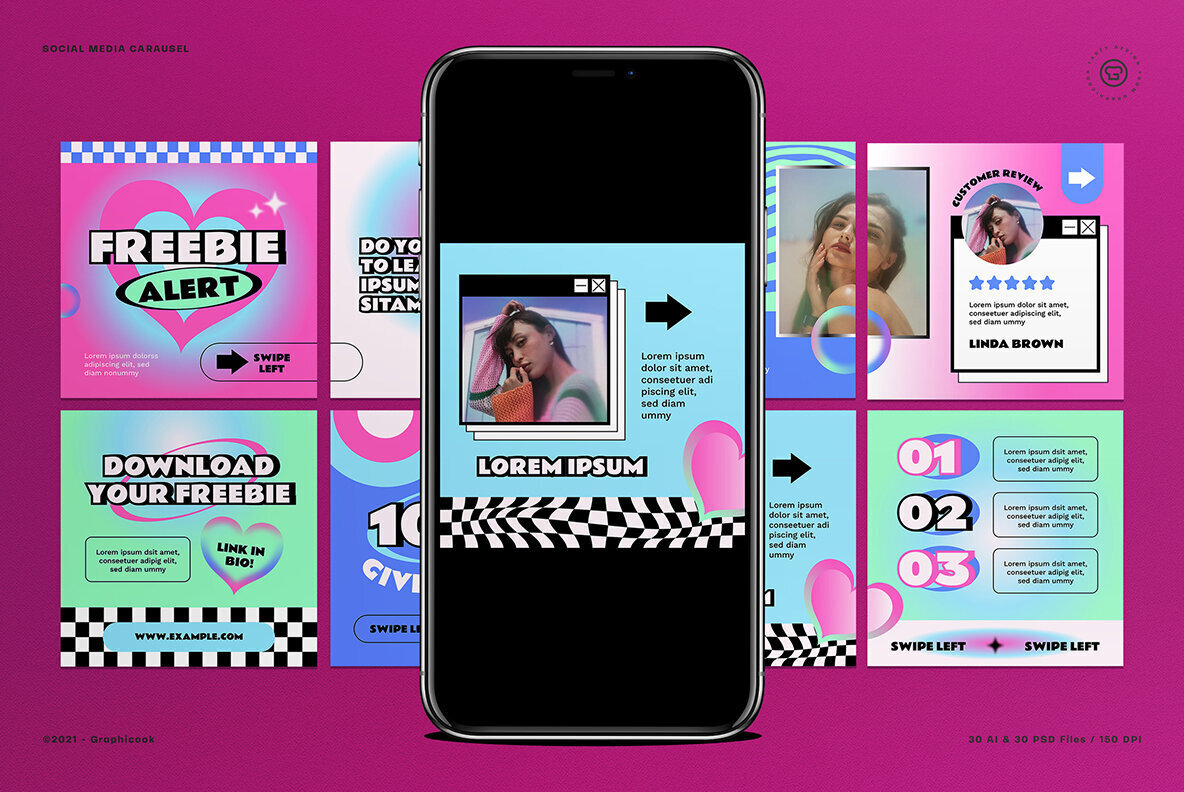 Blue Y2K Gradient Podcast Instagram Carousel 2