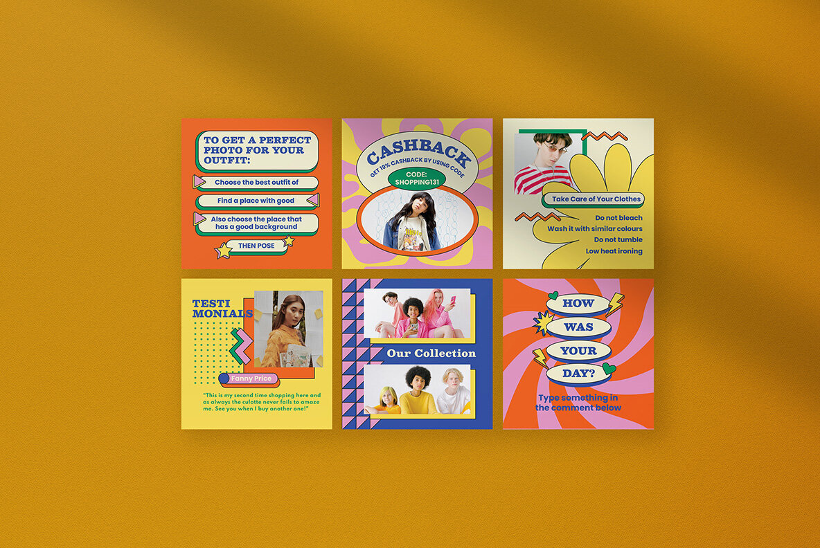 Orange Retro Fashion Instagram Puzzle 5