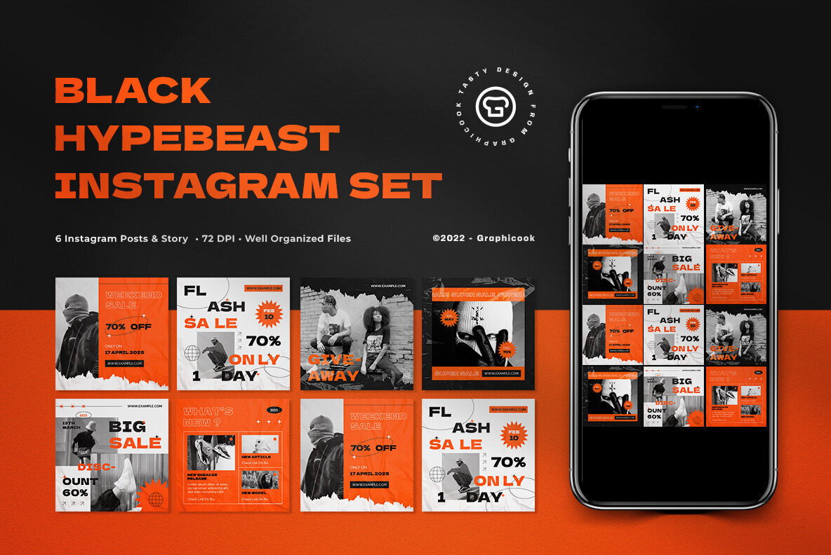 Black Hypebeast Fashion Sale Instagram Pack 1