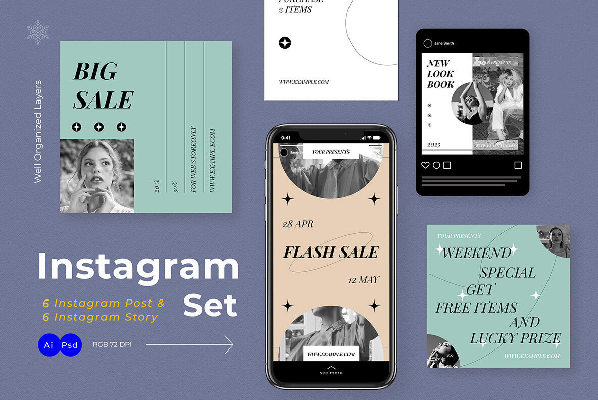 Sage Minimalism Fashion Instagram Pack 2