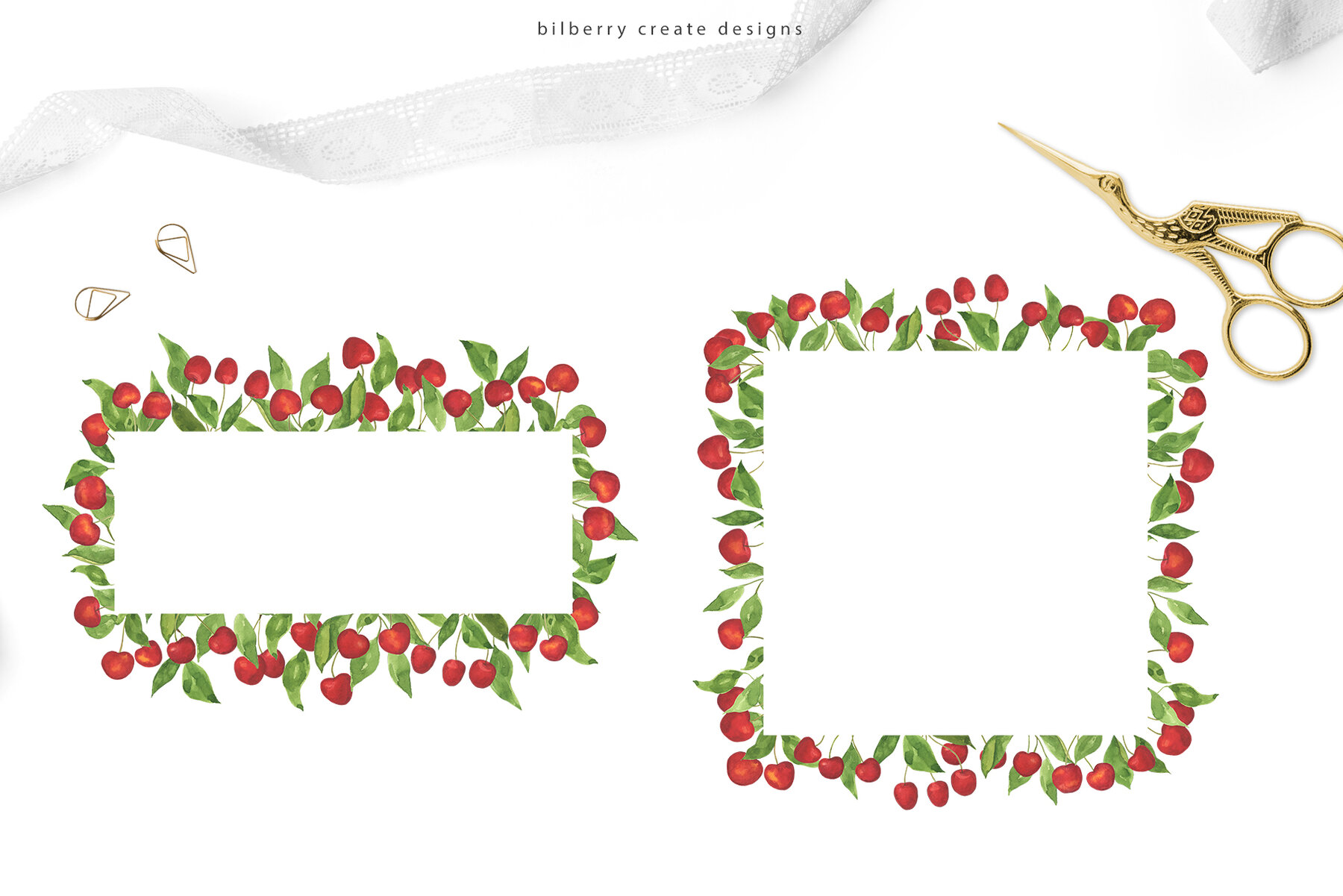 Watercolour Cherry Art Set 6