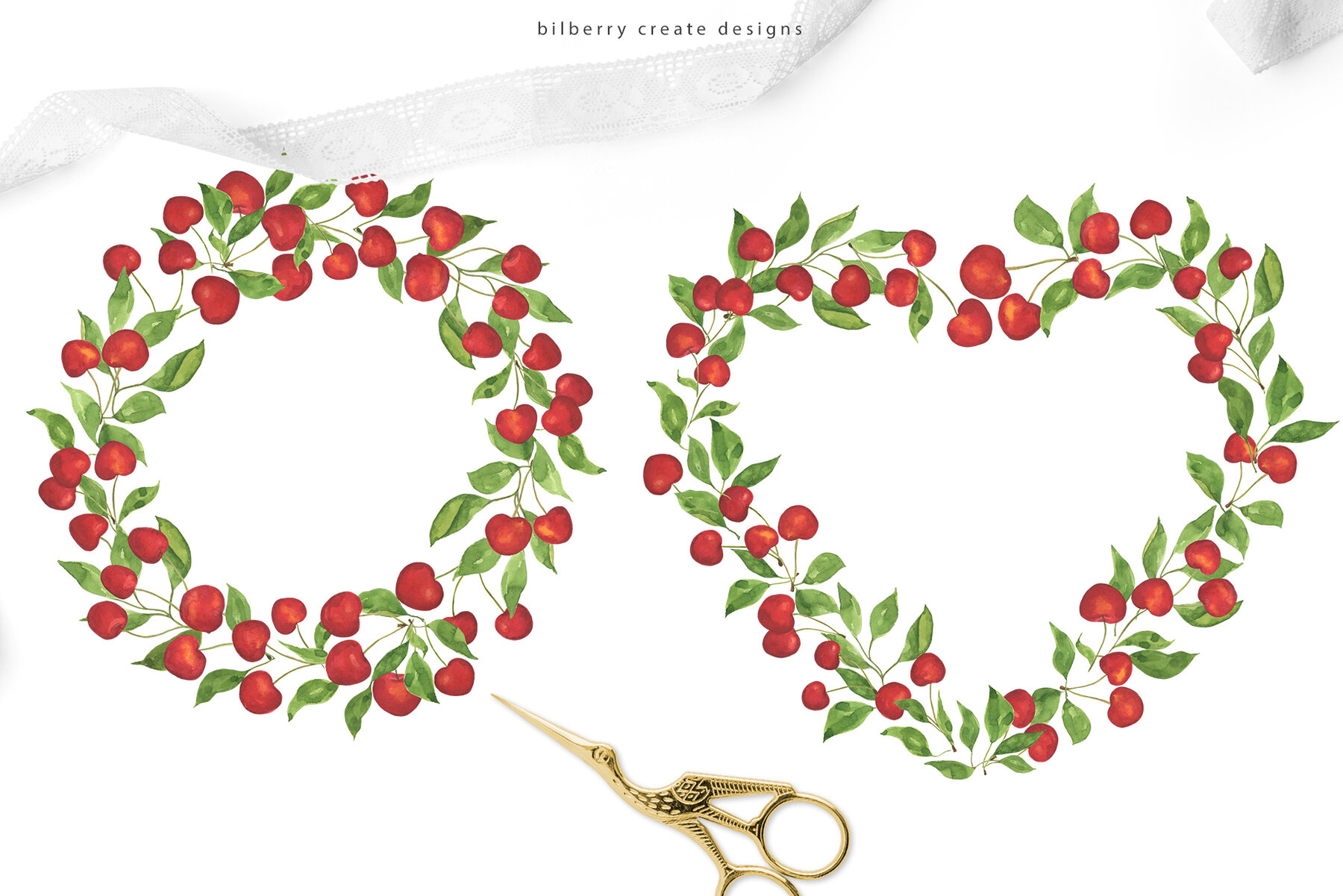 Watercolour Cherry Art Set 10