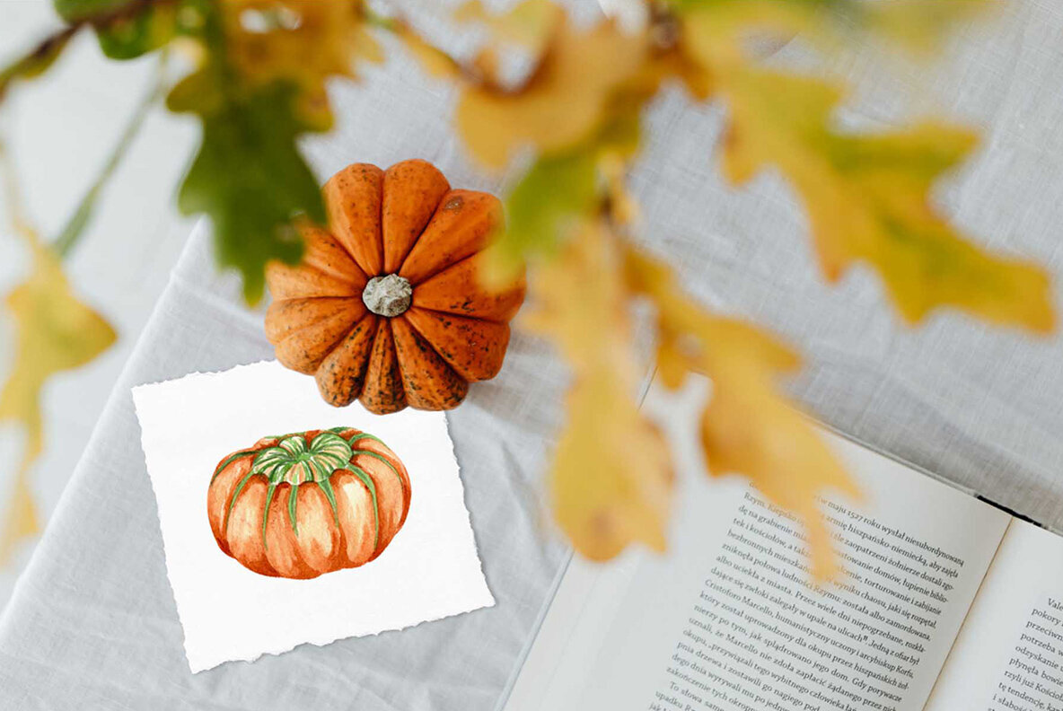 Autumn Garden Watercolor Collection 4