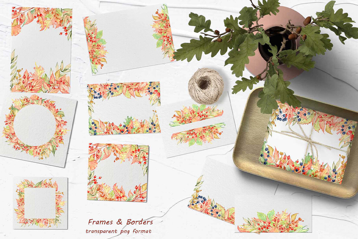 Autumn Garden Watercolor Collection 7