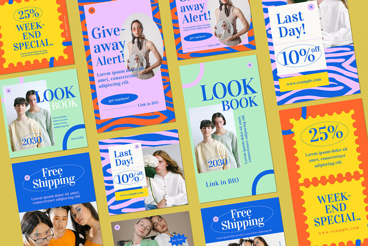 Blue Pop Fashion Sale Instagram Pack 3