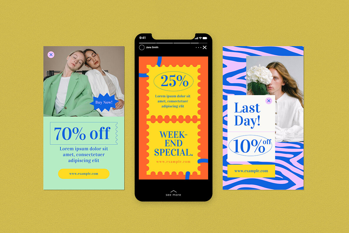 Blue Pop Fashion Sale Instagram Pack 6