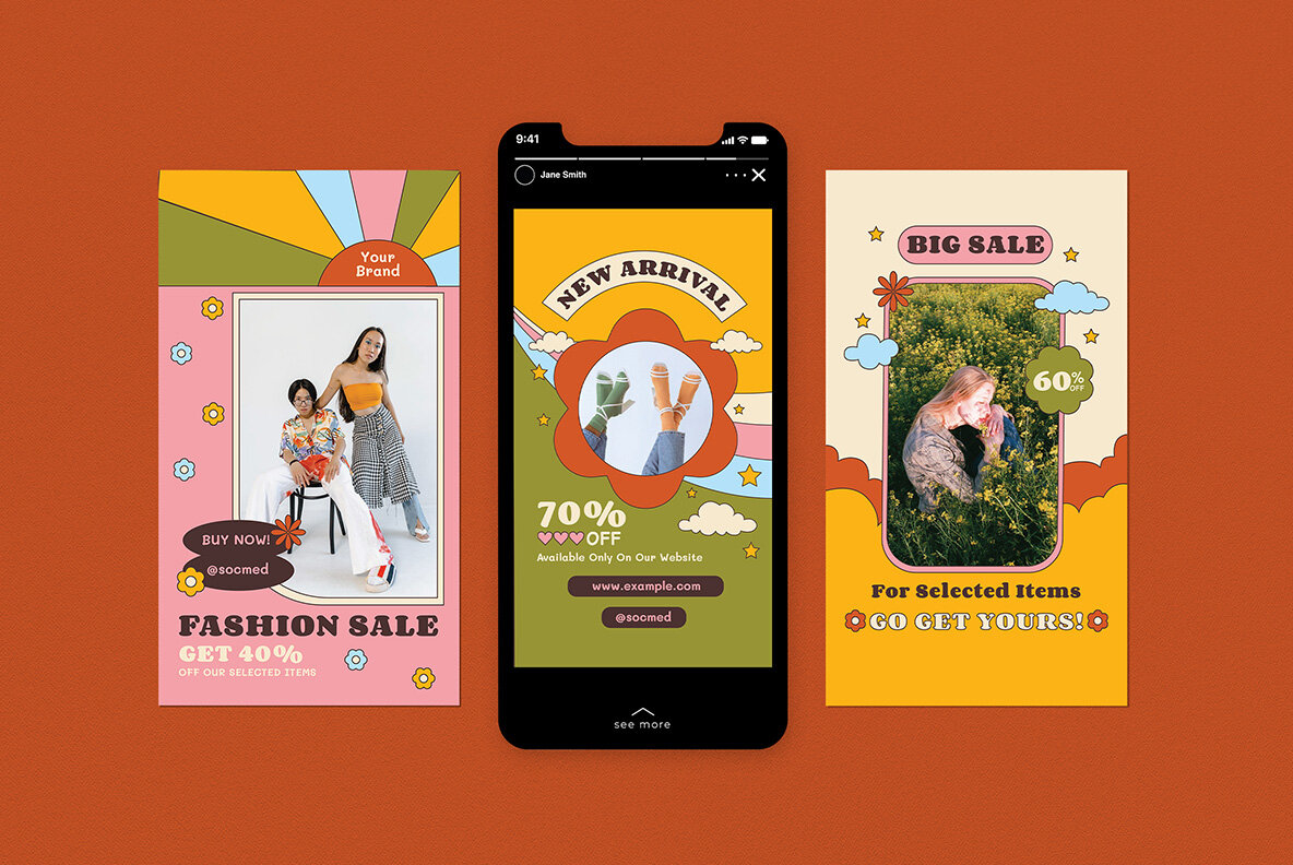 Pink Groovy Fashion Sale Instagram Pack 6