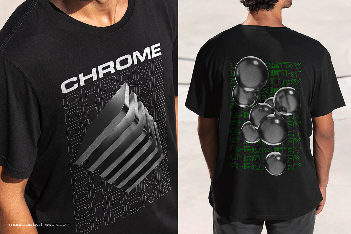 Chrome Geometry 3D Shapes 5