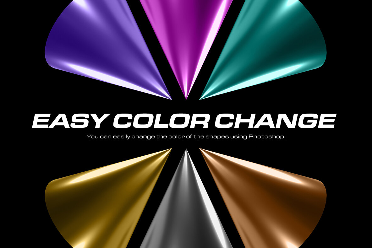 Chrome Geometry 3D Shapes 7