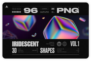 Iridescent Geometric 3D Shapes Pack Vol 1