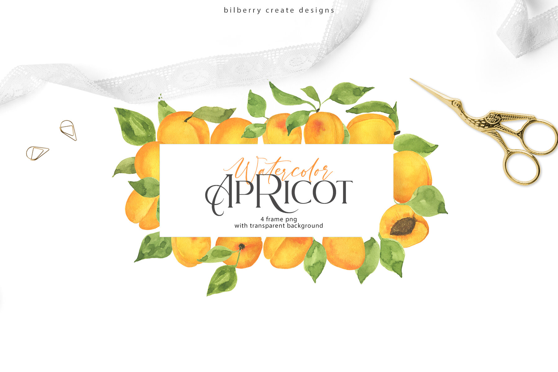 Watercolor Apricot Art Set 9