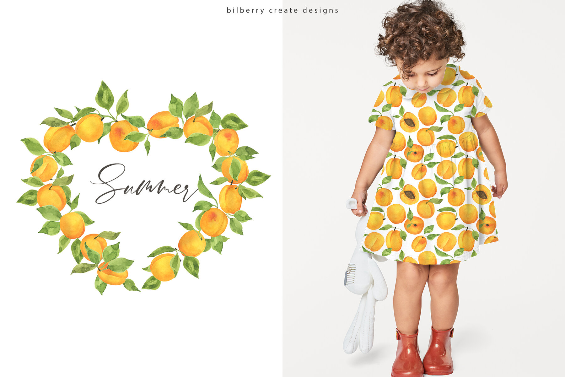 Watercolor Apricot Art Set 16