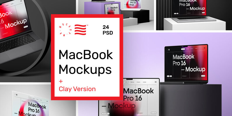 MacBook Pro 16 Mockups   Clay Version