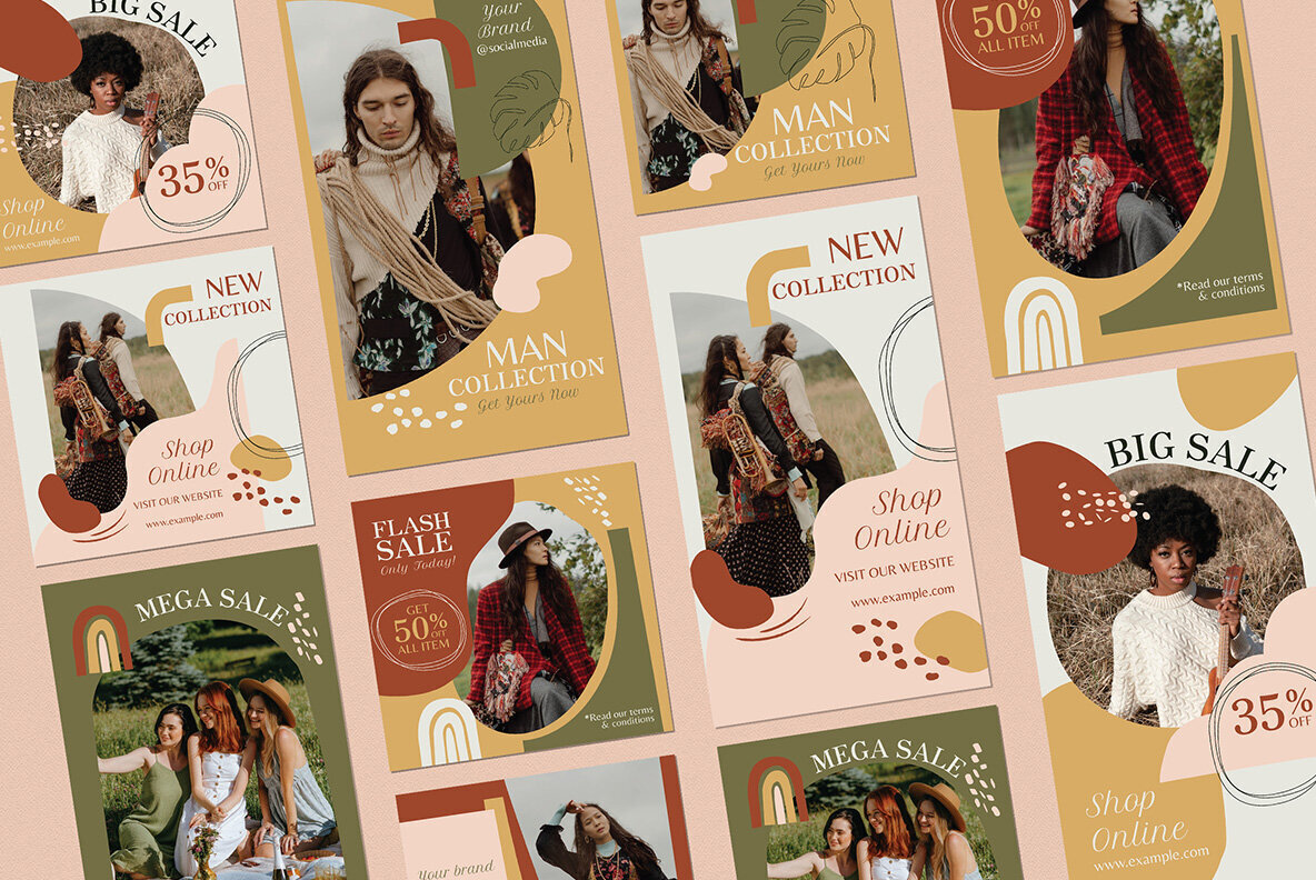 Brown Boho Fashion Sale Instagram Pack 3