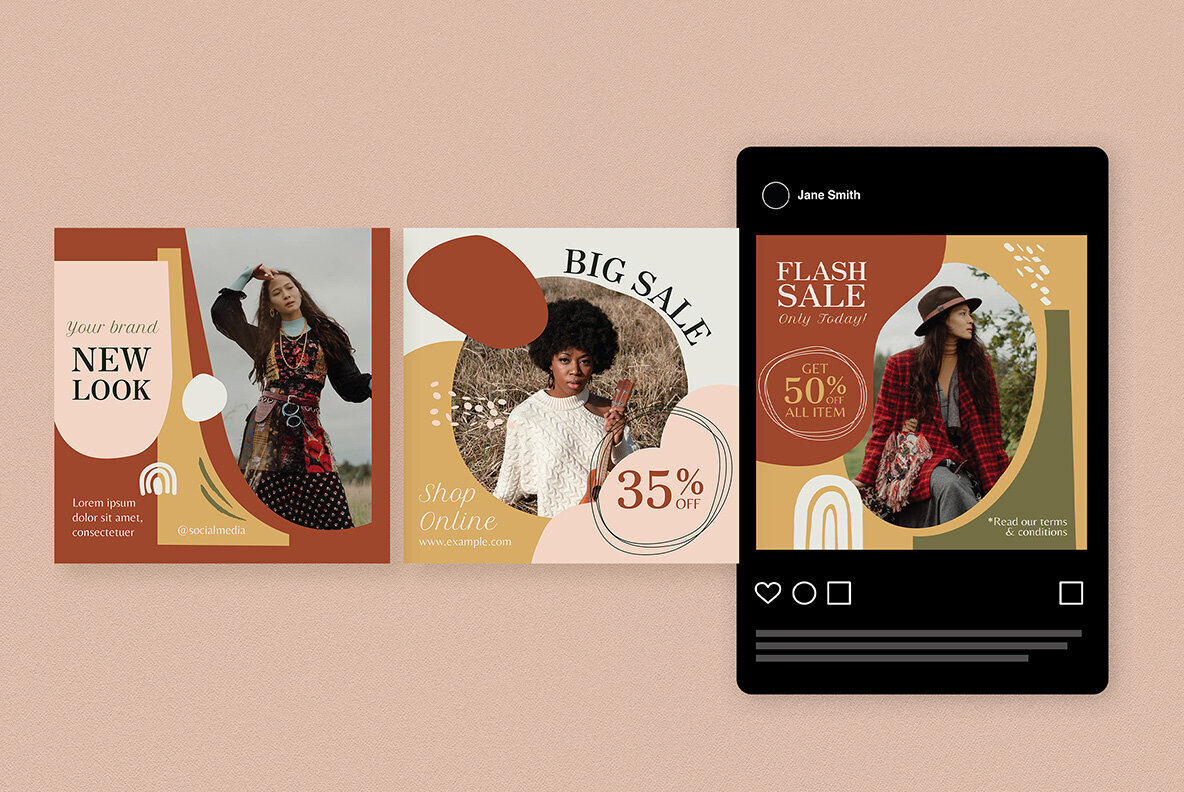 Brown Boho Fashion Sale Instagram Pack 4