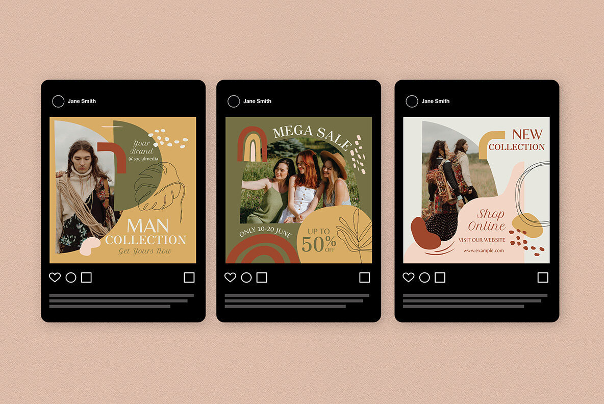 Brown Boho Fashion Sale Instagram Pack 5