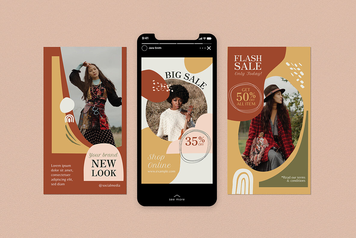 Brown Boho Fashion Sale Instagram Pack 6