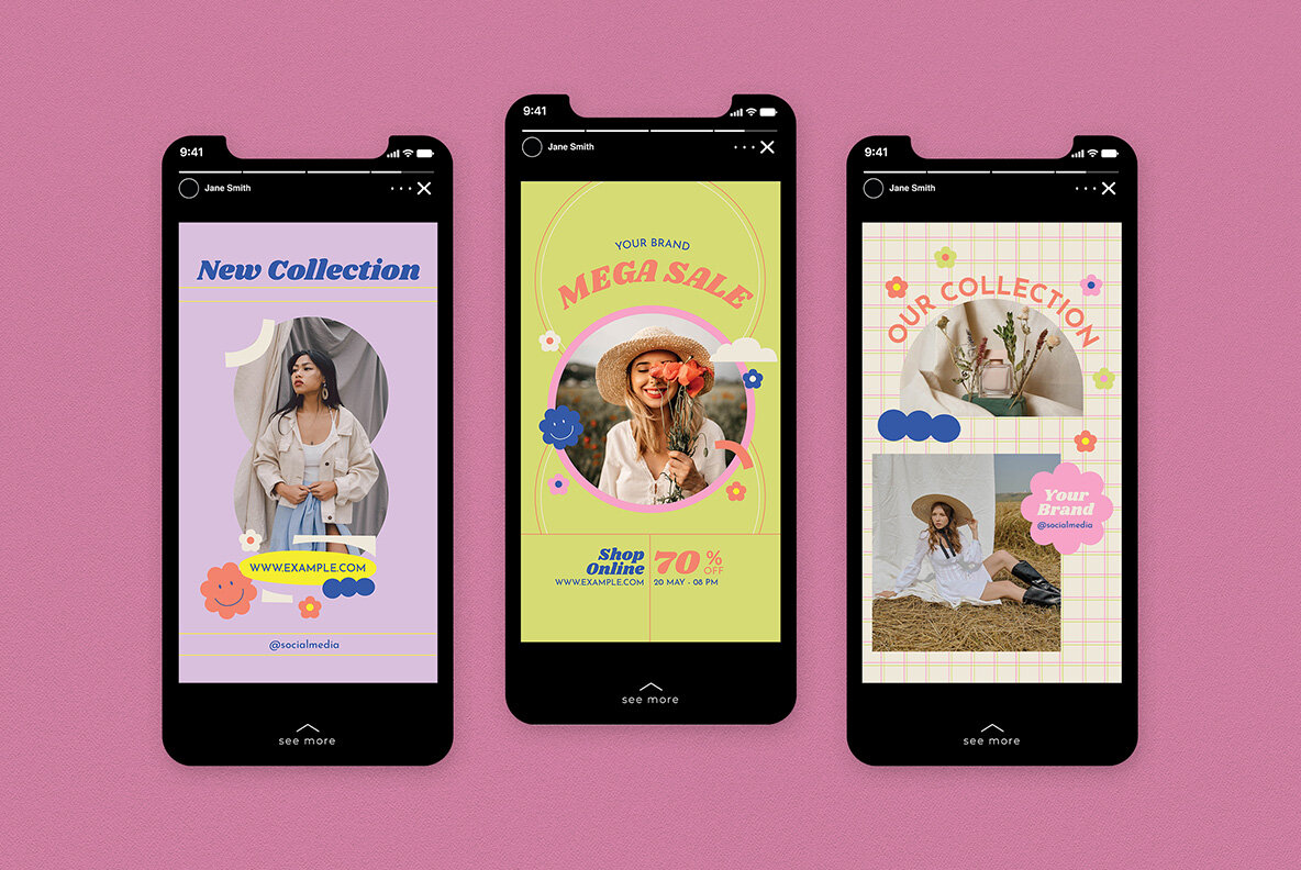 Pink Indie Kid Summer Sale Instagram Pack 7