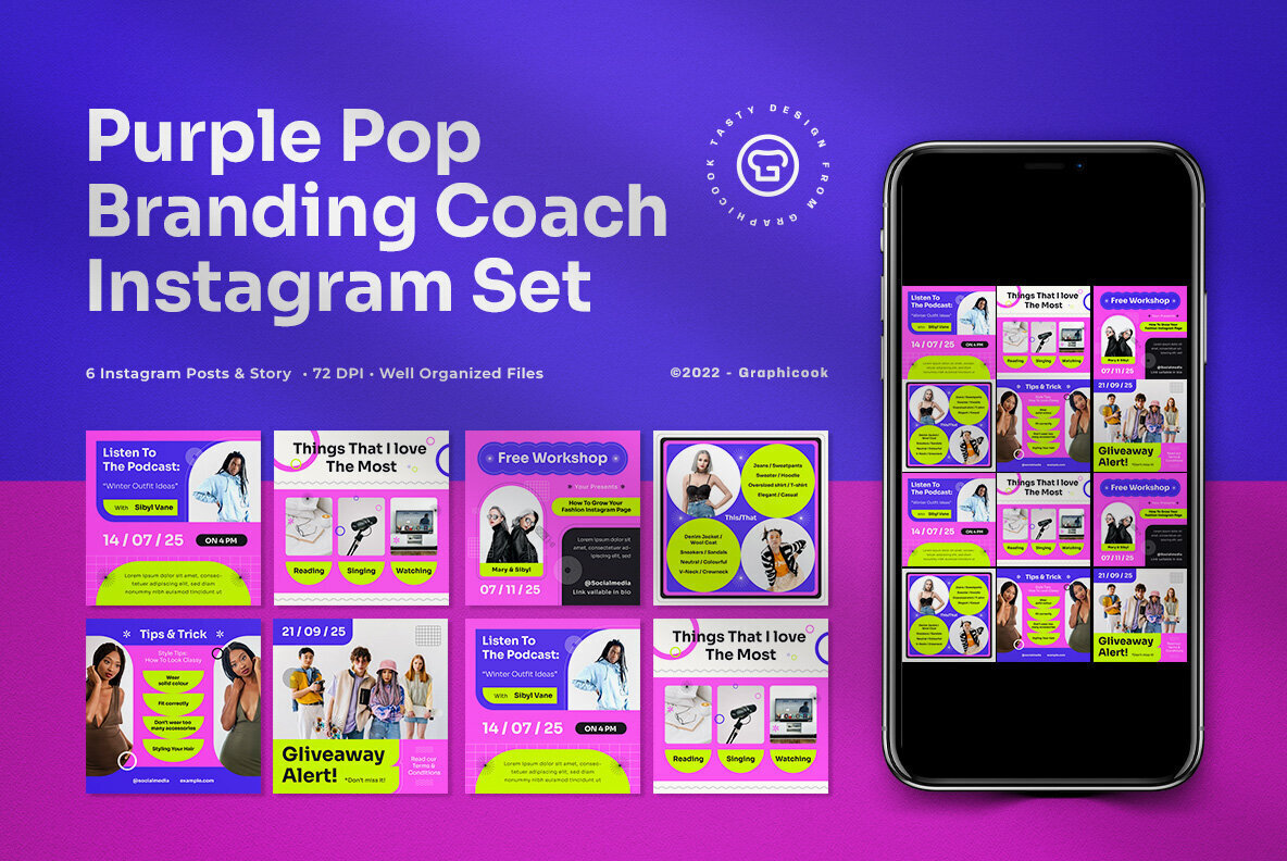 Purple Pop Branding Coach Instagram Pack 1